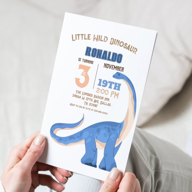 Dinosaur Theme 3rd Birthday Party Invitation (Creator Uploaded)