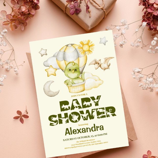 Dinosaur Theme Baby Shower Invitation (Creator Uploaded)