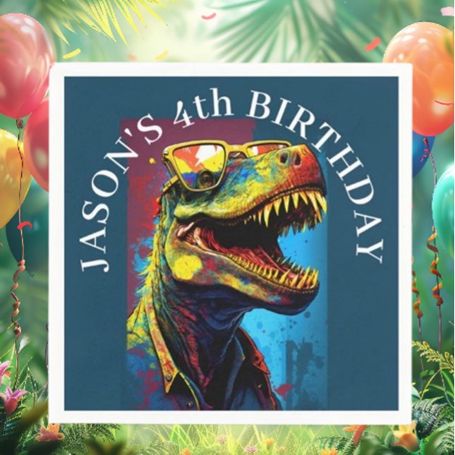  Dinosaur Theme Birthday Party Napkin ( Bring the fun to life and create lasting memories. Get your party supplies now!)