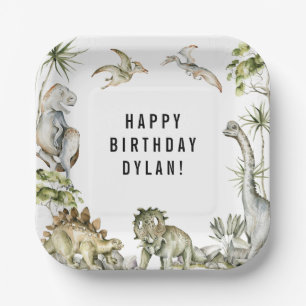 Dinosaur Theme Birthday Party Paper Plate