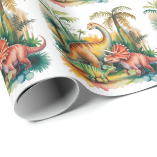 Dinosaur Theme Boy Birthday Party  Wrapping Paper