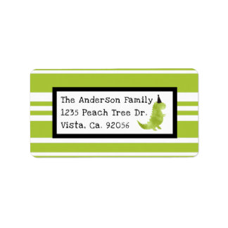 Dinosaur Theme Green and Black Little Dino theme Label