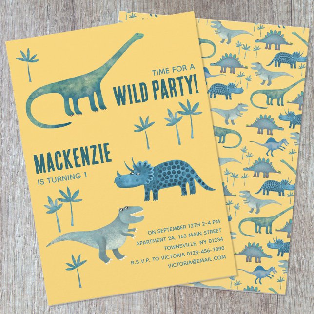Dinosaur Theme Kids Birthday Party Invitation (Creator Uploaded)