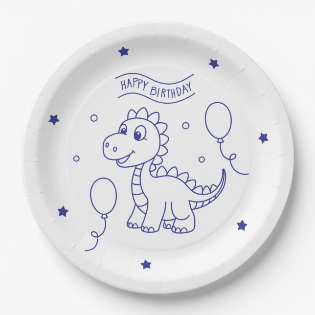 dinosaur theme paper plate (Front)