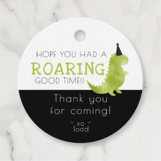 Dinosaur theme party roar roaring good time Thanks Favour Tags