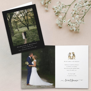 Dinosaur Theme Wedding 2 Photo Thank You Card