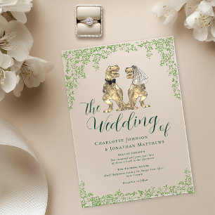 Dinosaur Theme Wedding Acrylic Invitations