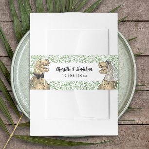 Dinosaur Theme Wedding Custom  Invitation Belly Band
