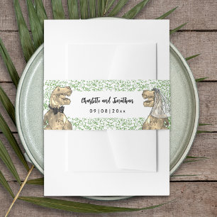 Dinosaur Theme Wedding Custom Invitation Belly Band