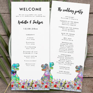 Dinosaur Theme Wedding Day Program Programme