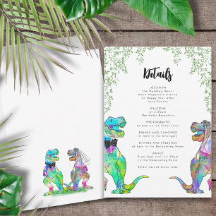 Dinosaur Theme Wedding Details Enclosure Card