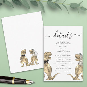 Dinosaur Theme Wedding Details Enclosure Card