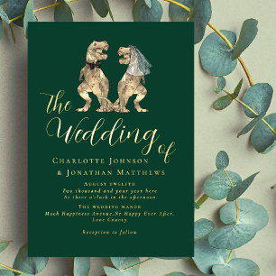 Dinosaur Theme Wedding Green and Gold
