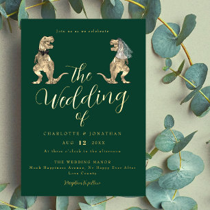 Dinosaur Theme Wedding Green and Gold