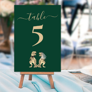 Dinosaur theme Wedding Green Table Number