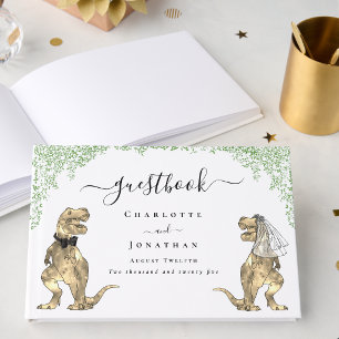 Dinosaur Theme Wedding Greenery Custom Guest Book