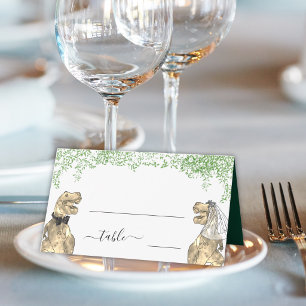 Dinosaur Theme Wedding Guest Name Place Card