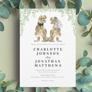 Dinosaur Theme Wedding Invitation