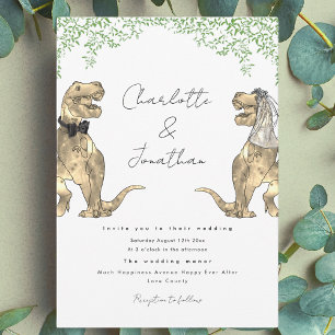 Dinosaur Theme Wedding Invitation