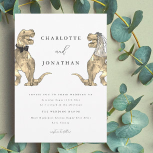 Dinosaur Theme Wedding Invitation