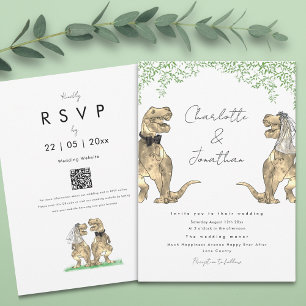 Dinosaur Theme Wedding Invitation