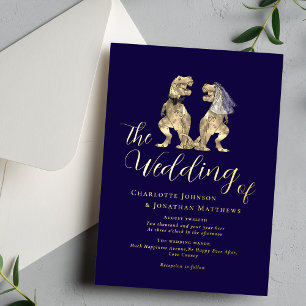 Dinosaur Theme Wedding Navy Blue Gold
