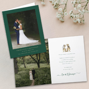 Dinosaur Theme Wedding Photo Thank You Card