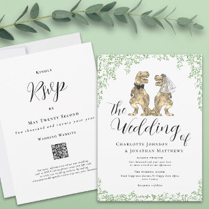 Dinosaur Theme Wedding QR code Invitation