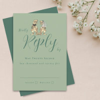 Dinosaur Theme Wedding Reply Sage Green