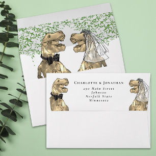 Dinosaur Theme Wedding Return Address Envelope
