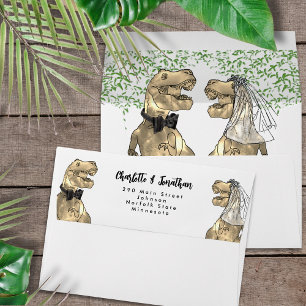 Dinosaur Theme Wedding Return Address  Envelope