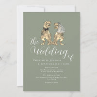 Dinosaur Theme Wedding Sage Green QR Code