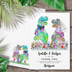 Dinosaur Theme Wedding Thank You