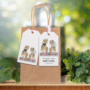 Dinosaur Theme Wedding Thank You Gift Tags