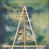 Dinosaur theme Wedding Welcome Navy Blue Script