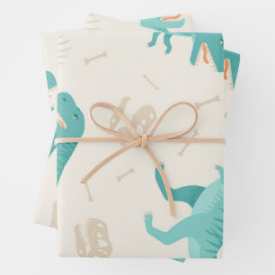 Dinosaur Theme Wrapping Paper Sheets