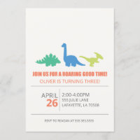 Dinosaur Themed Birthday Party Invitation