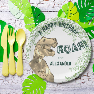 Dinosaur Themed Birthday Party Paper Plate