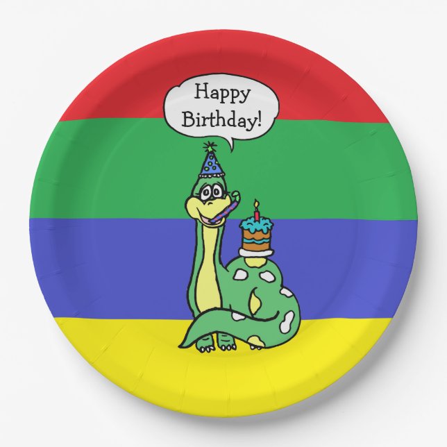 Dinosaur Themed Birthday Plates (Front)