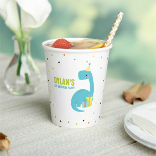 Dinosaur Themed Kids Birthday Party Paper Cups