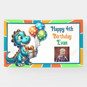 Dinosaur themed Kid's Birthday Party Personalized Banner
