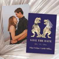 Dinosaur Themed Navy Blue Photo Wedding