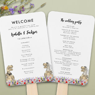 Dinosaur Themed Wedding Day Hand Fan
