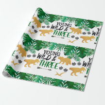 Dinosaur Third Birthday Wrapping Paper