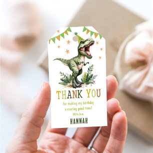 Dinosaur Three Rex 3rd Birthday Party  Gift Tags