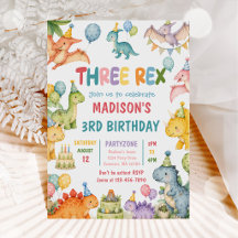 Dinosaur Three Rex 3rd Birthday Party