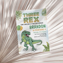 Dinosaur Three Rex 3rd Birthday Party