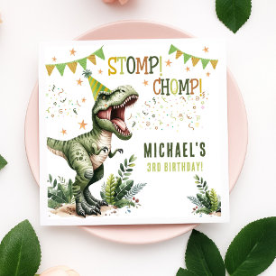 Dinosaur Three Rex 3rd Birthday Party  Napkin