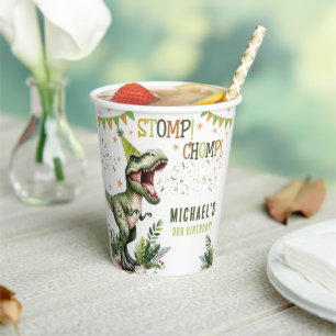 Dinosaur Three Rex 3rd Birthday Party  Paper Cups
