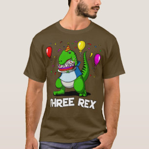 Dinosaur Three Rex 3rd Birthday Party T-Shirt
